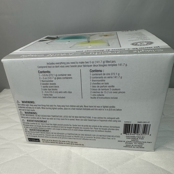 Artminds 13 PC Pieces Simple Serenity Candle Starter Making set Vanilla Scented - Picture 7 of 9